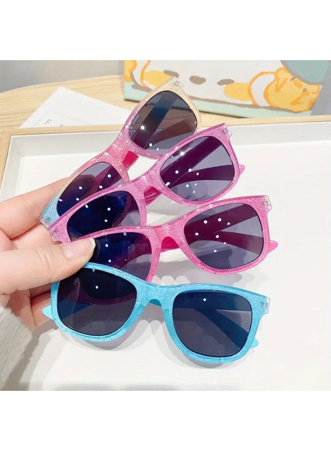 سينت هاوس نظارات شمسية مربعة أنيقة وملونة للبنات | نظارات عصرية للصغار، مثالية للملابس الكاجوال (تشمل حافظة النظارات)، نظارات شمسية - Image 4