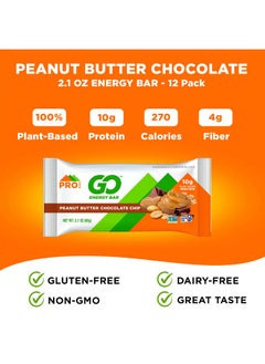 PROBAR - GO Energy Bars - Peanut Butter Chocolate Chip - Gluten-Free, Non-GMO, Whole Food Ingredient Snack Bars - 12 Pack - pzsku/ZD6A03C84754E100A24EBZ/45/_/1740202462/a4d63294-20ba-44f3-adb1-62985265bbdd