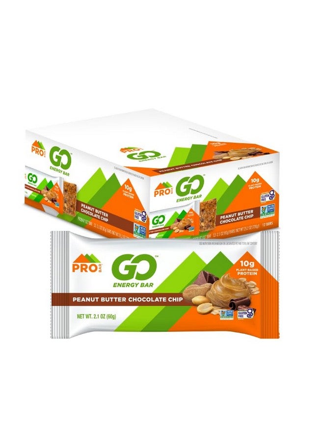 PROBAR PROBAR - GO Energy Bars - Peanut Butter Chocolate Chip - Gluten-Free, Non-GMO, Whole Food Ingredient Snack Bars - 12 Pack  - Image 1