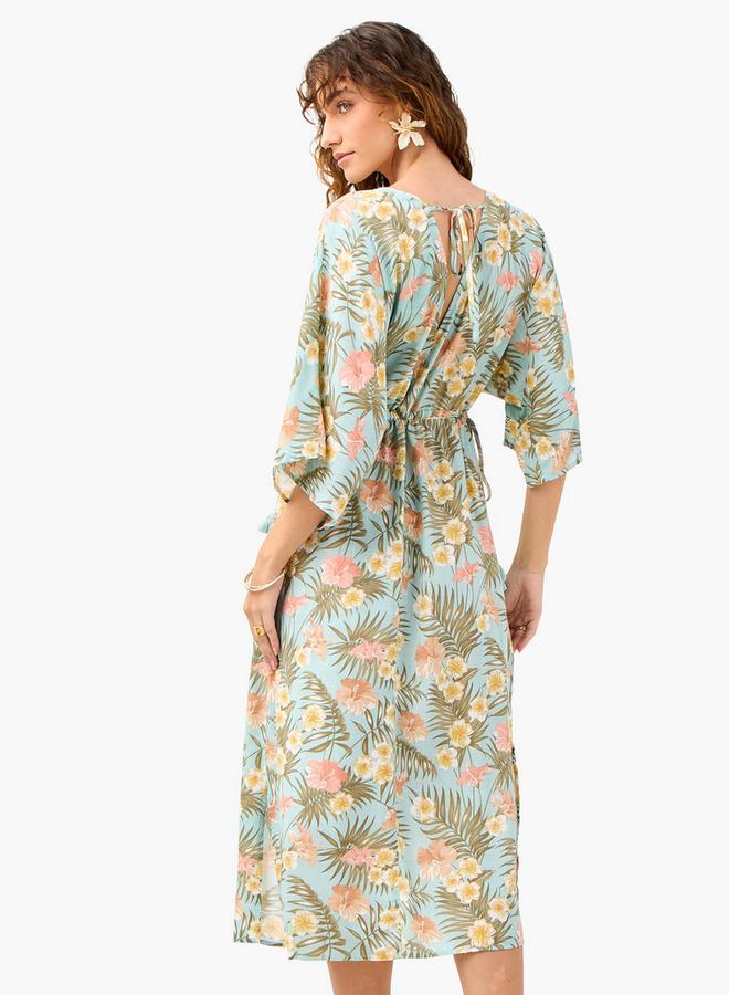 سبلاش فيڤ فستان ميدي بطبعة زهور - Image 3