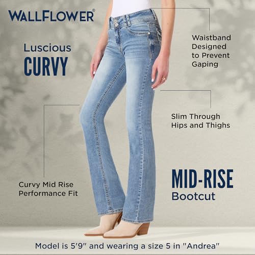 WallFlower Women's InstaStretch Luscious Curvy Bootcut Jeans, Andrea, 13 - Image 4