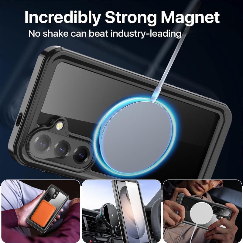 ايه اي كيس حافظة AICase المقاومة للماء لهاتف Samsung Galaxy S26 الشفافة مع MagSafe، مقاومة للماء والثلج والغبار والصدمات، معتمدة بمعيار IP68، حماية حقيقية كاملة للجسم بزاوية 360 درجة، غطاء محكم الإغلاق تحت الماء لهاتف Galaxy S26 - Image 5