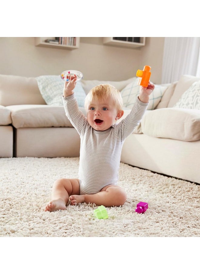 Toyvian Toyvian 6Pcs Transparent Baby Rattles - Portable Baby Toy Rings with Visible Rolling Beads, Plastic Hand Bell Shaker,Easy-Grasp for Sensory Play Newborn Toddler Gifts(3.14 * 3.14 * 0.62in)  - Image 5