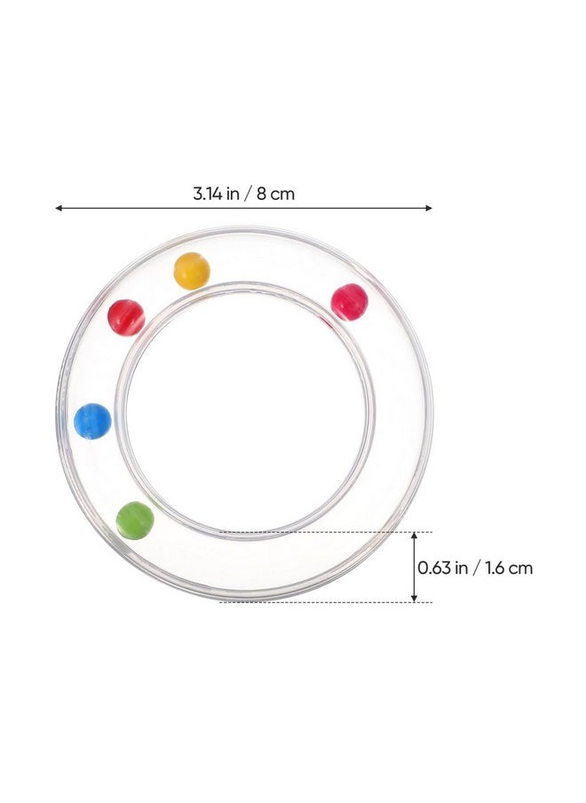 Toyvian Toyvian 6Pcs Transparent Baby Rattles - Portable Baby Toy Rings with Visible Rolling Beads, Plastic Hand Bell Shaker,Easy-Grasp for Sensory Play Newborn Toddler Gifts(3.14 * 3.14 * 0.62in)  - Image 3