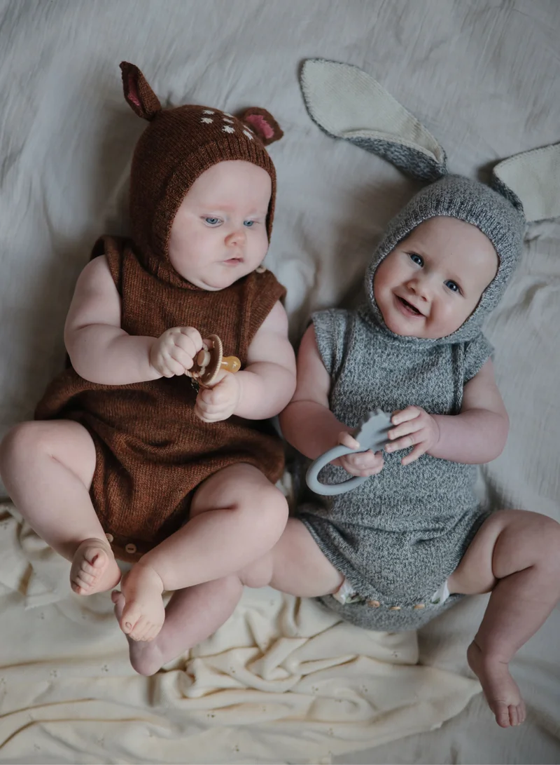 FRIGG Pack Of 2 Rope Latex Baby Pacifier 6-18M, Honey Gold/Portobello - Size 2