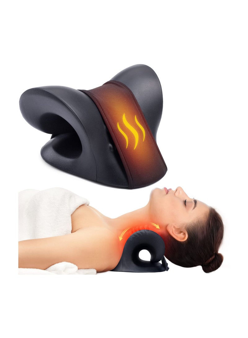 الأزرق جي دبليو Neck and Shoulder Relaxer with Magnetic Therapy Pillowcase, Heated Cervical Traction Device Pillow Graphene Pad, for Relieve TMJ Headache Muscle Tension Spine Alignment - Image 1
