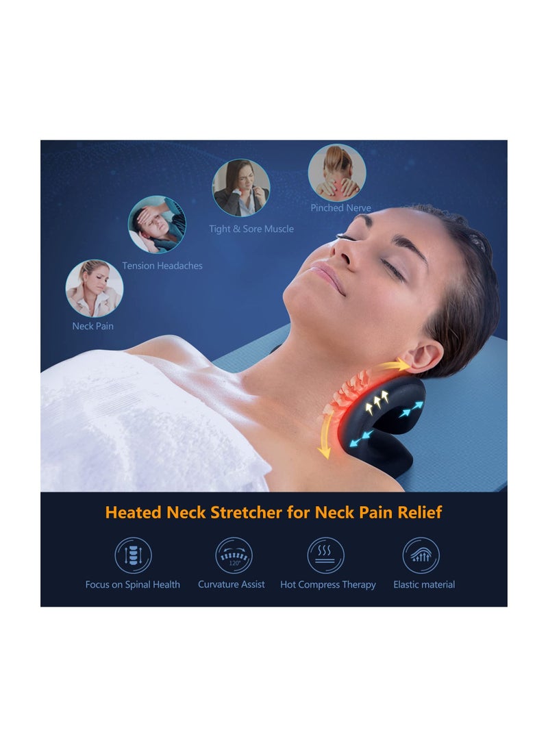 الأزرق جي دبليو Neck and Shoulder Relaxer with Magnetic Therapy Pillowcase, Heated Cervical Traction Device Pillow Graphene Pad, for Relieve TMJ Headache Muscle Tension Spine Alignment - Image 3