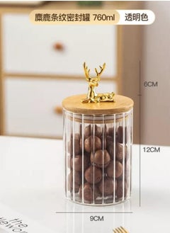 Generic Clear Glass Jar Set of 3 with Airtight Bamboo Wooden Lid and Metal Ring for Storing Candy, Pasta, Nuts, Oatmeal Various Sizes Best Quality and Unique Design  - Image 5