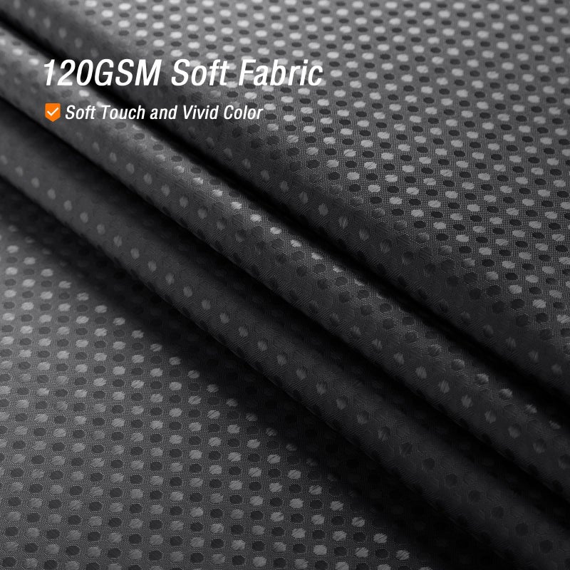 Gibelle Long Shower Curtain 72 x 78  Tall Black Ombre Shower Curtain for Bathroom  Waffle Weave Fabric Shower Curtain Set with Hooks  Water Repellent  Machine Washable - Image 3
