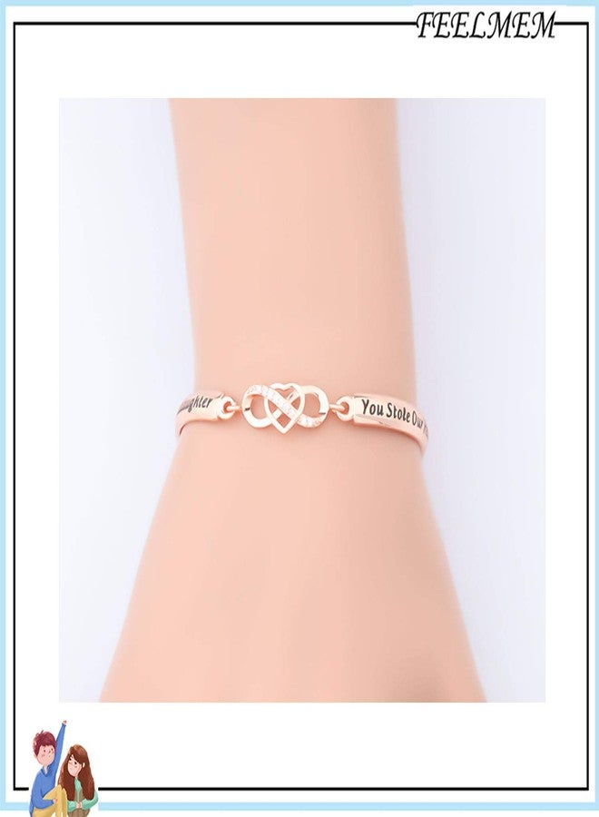 FEELMEM Family Jewelry Granddaughter Bracelet Granddaughter You Stole Our Heart from The Very Start Infinity Love Heart Bracelet Gift - Image 3