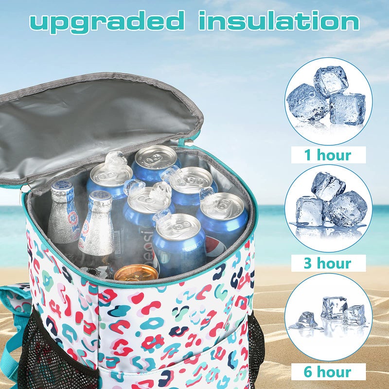 Wolka Cooler Backpack 30 Cans,Portable Backpack Coolers Insulated Leak Proof,Waterproof Soft Sided Cooler Bag for Travel,Beach,Camping,Picnic,Lunch Backpack for Women (Water Elf) - Image 2