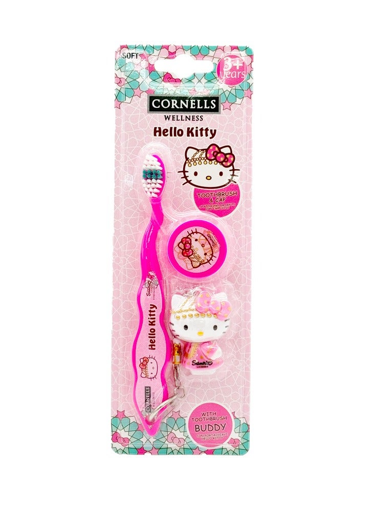 CORNELLS WELLNESS Cornells Hello Kitty Tooth Brush With Cap & Buddy - Image 1