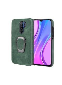 HuHa Case Cover Ring Holder PU Phone Case For Xiaomi Redmi 9 / Redmi 9 Prime / Poco M2 Dark Green 