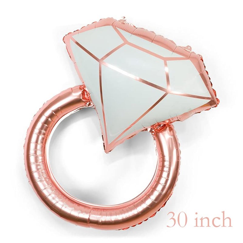 Delphinus Diamond Ring Foil Balloon Set, 5pcs Bridal Shower Supplies for Bridal Shower Bride to be Party Wedding Engagement Decoration - Image 2