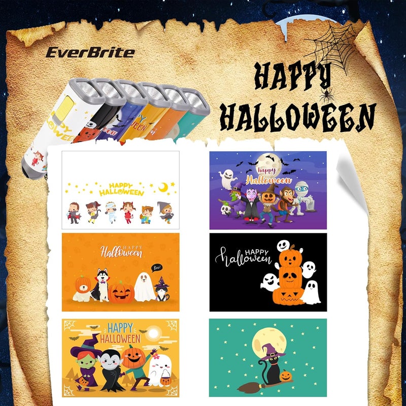 EverBrite 6-Pack LED Flashlights Halloween Gifts, Mini Flash Lights Handheld Torch with Lanyard, 18 AAA Batteries Included, Mixed Color - Image 2