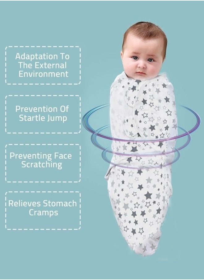 DOOKOO 4 PCS Baby Swaddle Blanket Wrap Cap Set Newborn Infant Sleep Sack With Caps 100% Breathable Cotton 0-4 Month  - Image 4