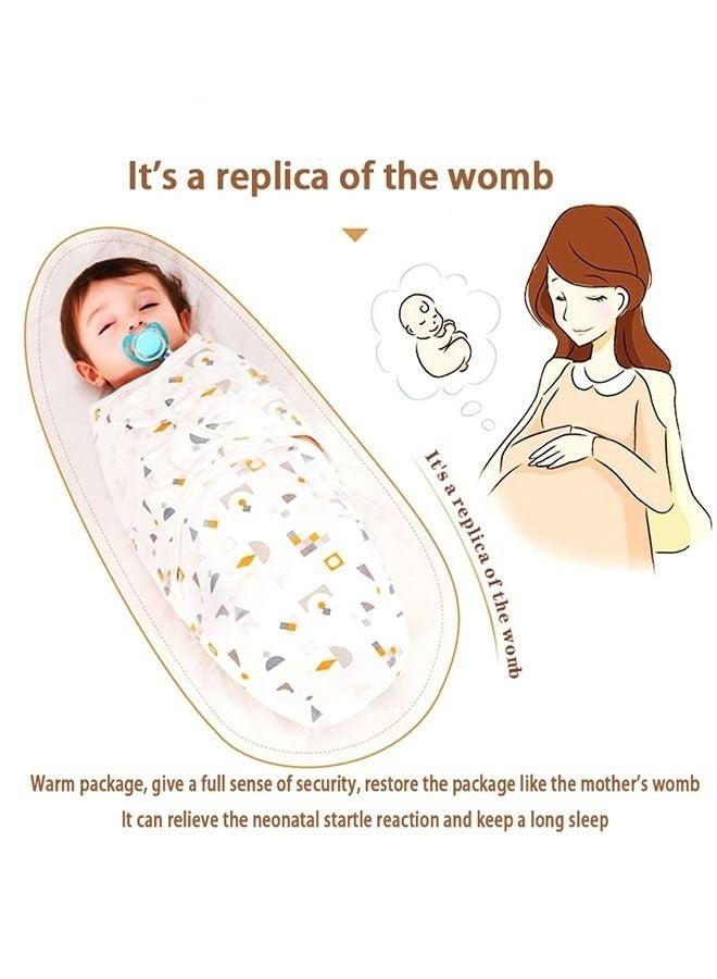 4 PCS Baby Swaddle Blanket Wrap Cap Set Newborn Infant Sleep Sack With Caps 100% Breathable Cotton 0-4 Month