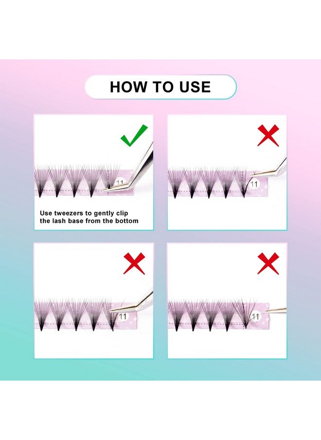 VAVALASH - Eyelash Extensions 3D 4D 5D 6D 8D 9D 10D Thickness 0.07/0.1 C/D Curl Eyelashes Middle Stem Premade Fans Russian Volume Lash Extensions Supplies (Middle Stem 14D-0.07-D-8-15mm) - Image 1