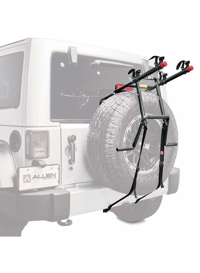 Allen Sports Deluxe 2-Bike Spare Tire Mounted Carrier, Model 322DN , Black - Image 1