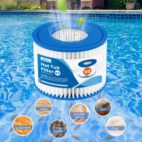 Beckacher 12 Pack Type VI Filter. Hot Tub and SPA Filter Replacement Cartridge. Compatible with Coleman SaluSpa 90353E, 58323E, 53323, Lay-Z-Spa - Image 4