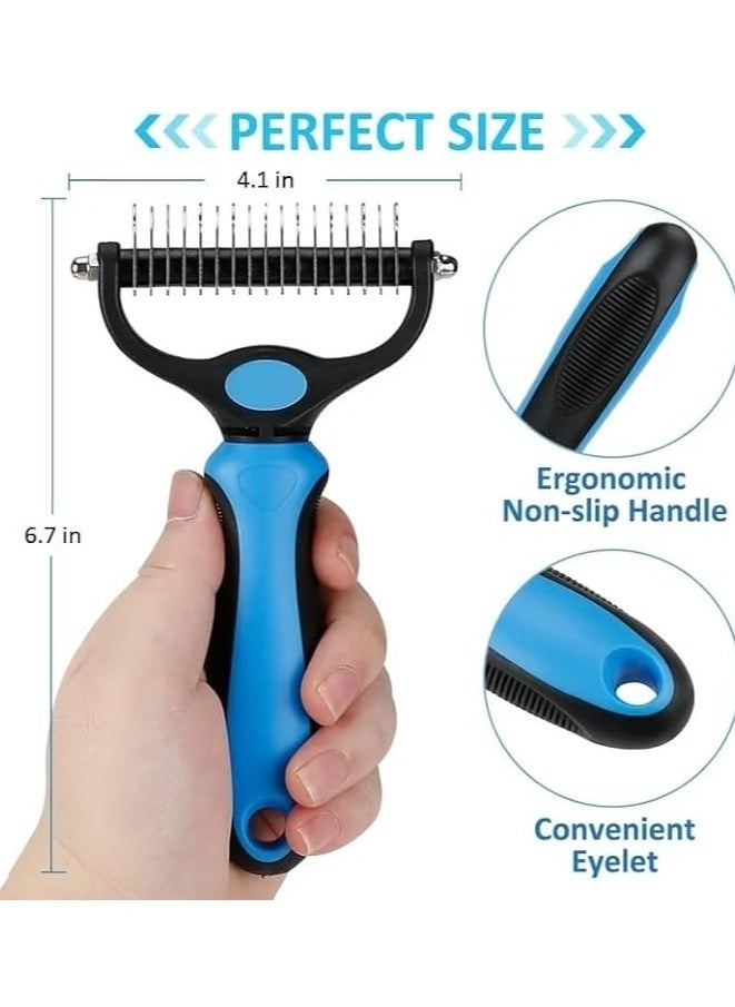 MahMir - Grooming Brush - Double Sided Shedding and Dematting Undercoat Rake, Dog Grooming Brush, Dog Shedding Brush, Cat Grooming Brush, Dog Comb, Cat Brush for Long Haired Cats ( Pink ) - Image 1