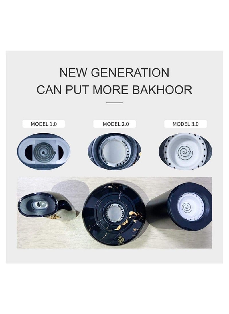 Raxoom Car Bukhoor Usb Type-C Power Bakhoor Rechargeable | Black  - Image 2