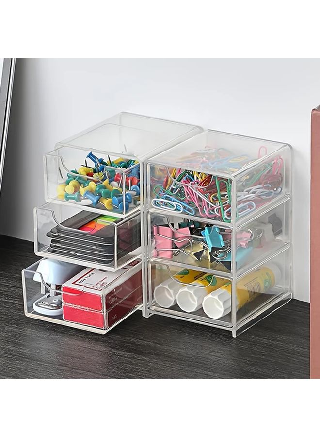 Acrylic 3 Drawers Transparent Cosmetic Organizer Makeup Storage Box For Lipstick Brushes Jewelry Vanity - Image 5