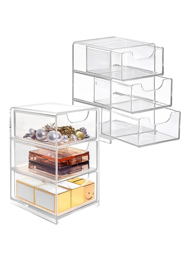 Acrylic 3 Drawers Transparent Cosmetic Organizer Makeup Storage Box For Lipstick Brushes Jewelry Vanity - Image 1