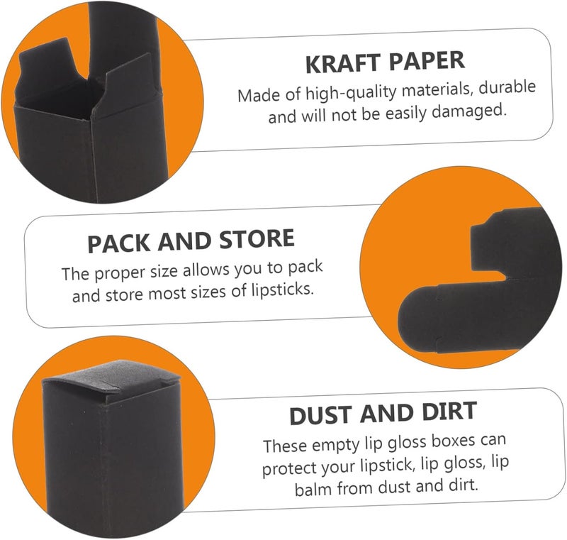 50pcs Kraft Paper Lipstick Boxes Small Essential Oil Wrapping Gift Packaging for Diy Lip Balm Convenient Flat Assembly for Parties and Special Occasions - Image 4