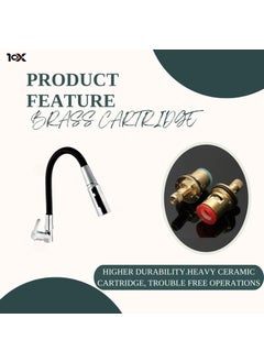 10X 10X Brass Swan Neck for Bathroom WashbasinKitchen SN15309 Table Mount Black Flexible Neck Triple Flow  - Image 5