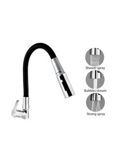 10X 10X Brass Swan Neck for Bathroom WashbasinKitchen SN15309 Table Mount Black Flexible Neck Triple Flow  - Image 2
