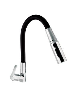 10X 10X Brass Swan Neck for Bathroom WashbasinKitchen SN15309 Table Mount Black Flexible Neck Triple Flow  - Image 1