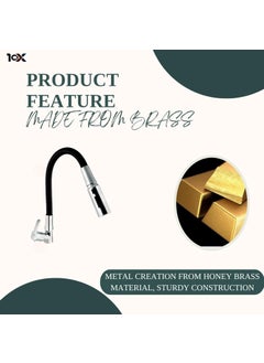 10X 10X Brass Swan Neck for Bathroom WashbasinKitchen SN15309 Table Mount Black Flexible Neck Triple Flow  - Image 4
