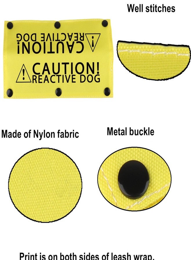 BLUPARK Funny Dog Leash Sleeve - Caution! Reactive Dog - Yellow - Polyester - 22cm x 6cm - Image 5