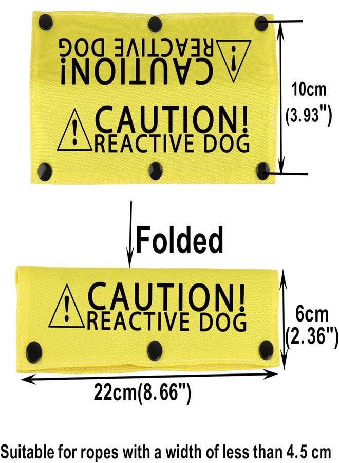 BLUPARK Funny Dog Leash Sleeve - Caution! Reactive Dog - Yellow - Polyester - 22cm x 6cm - Image 2