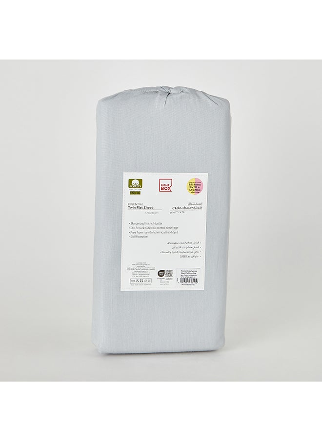Home Box - Essential Cotton Twin Flat Sheet 260 x 170 cm - Image 1
