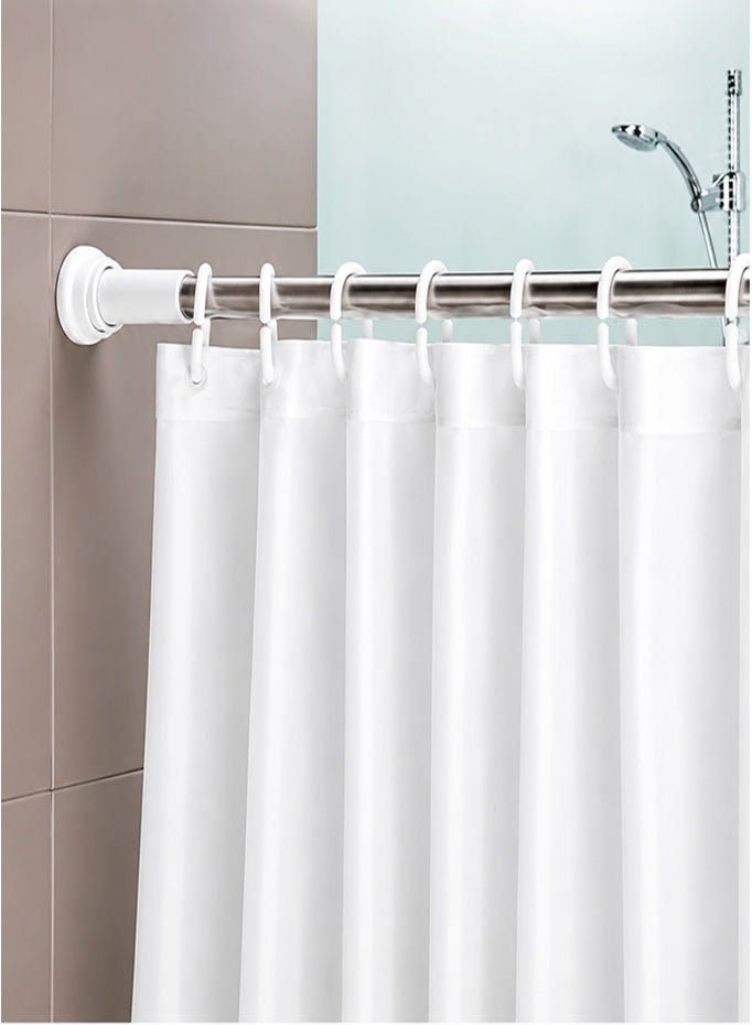 Extendable Stainless Steel Tension Rod 110–200cm, No Drilling Heavy Duty Telescopic Curtain Rod, Anti-Slip Pressure Rod for Shower Curtain, Closet Clothes Hanging, Wardrobe, Window, Bathroom & Balcony, Rust Resistant - Image 2