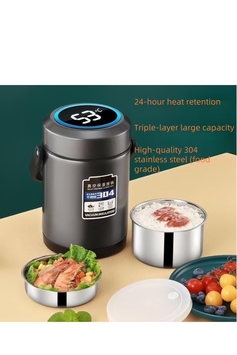  Cemho Premium Stainless Steel Bento Lunch Box with Lunch Bag – 3-Layer Leakproof Food Container (1.7L) with Stainless Steel Cutlery & Insulated Thermal Bag – Durable & Stylish for Work & School – Blue & Yellow - Image 2