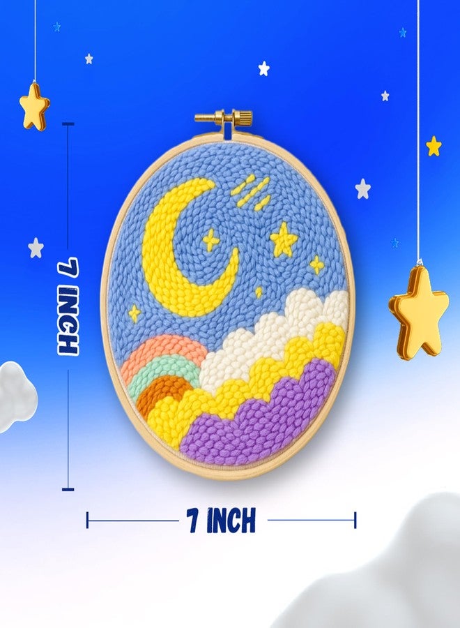 KREEDA Punch Needle Embroidery Kit, DIY Creative Activity, Landscape Embroidery DIY Set, With Wooden Hoop Monk Clothes and Woolen Yarns. Gifts for Girls & Boys Ages 6, 7, 8, 9, 10, 11, 12 (Punch Needle Landscape) - Image 5