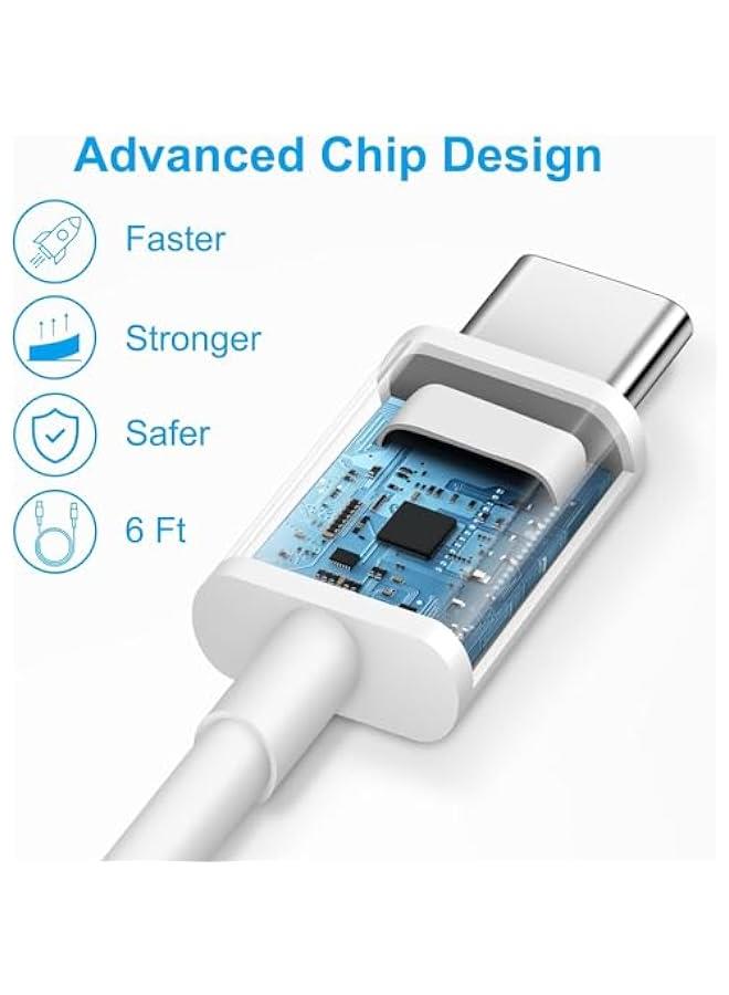 general Concretization 20W Fast Charger for iPhone Charger Head,With 2m 6Ft Type C Cable for iPhone 15/15 Pro/15 Pro Max, iPad Pro, Air 5/4, 10th, Samsung Galaxy and Android Phone (2) White - Image 5