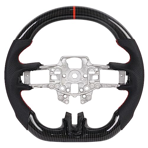 JIANGGAI Hydro-Dip Carbon Fiber Steering Wheel Fit For Mustang 2015-2017 EcoBoost GT Shelby-Mustang GT350 GT350R 2.3L 5.0L No Heated-JIANGGAI - Image 1
