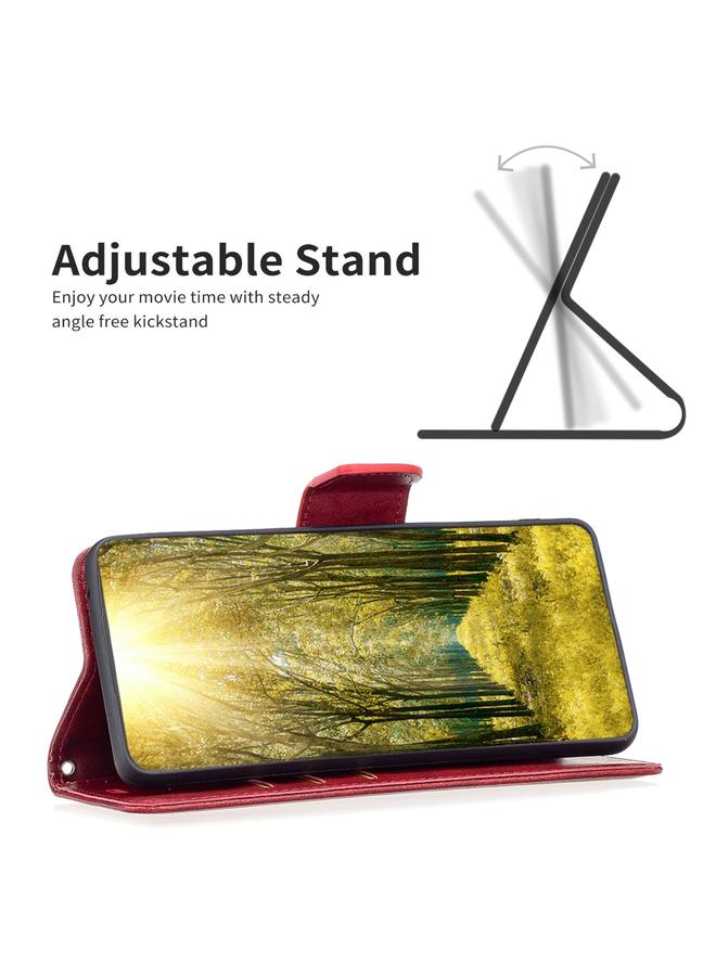 S-TOP Case For iPhone 15 Lambskin Texture Pure Color Flip Leather Phone Case - Image 4