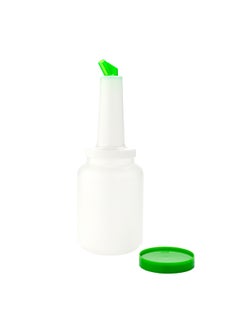 Restaurantware Restaurantware-2 qt Plastic Quick Pour Storage Container Bottle - with Green Spout and Lid - Bar Storage Bottle - 4 3/4" x 4 3/4" x 13 3/4" - 1ct Box - Bar Lux  - Image 1