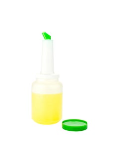 Restaurantware Restaurantware-2 qt Plastic Quick Pour Storage Container Bottle - with Green Spout and Lid - Bar Storage Bottle - 4 3/4" x 4 3/4" x 13 3/4" - 1ct Box - Bar Lux  - Image 5