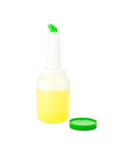 Restaurantware Restaurantware-2 qt Plastic Quick Pour Storage Container Bottle - with Green Spout and Lid - Bar Storage Bottle - 4 3/4" x 4 3/4" x 13 3/4" - 1ct Box - Bar Lux  - Image 2