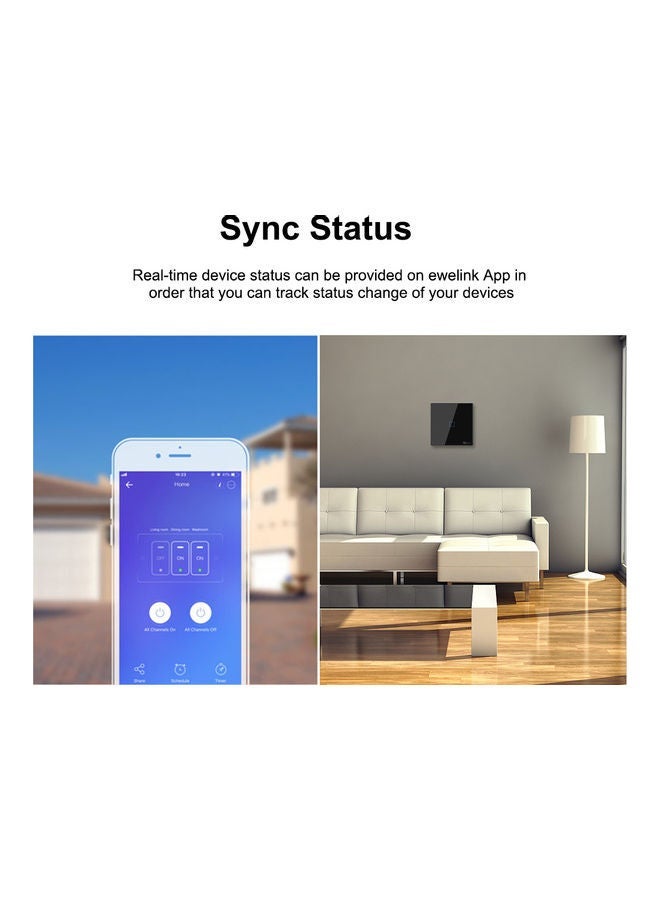 NIBEMINENT Wireless Smart Touch Switch Voice Control Compatible With Google Assistant Black - Image 4