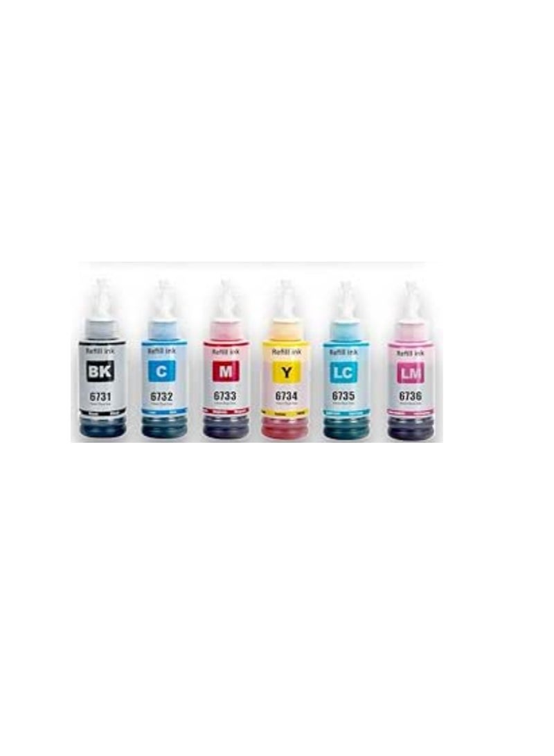 compatible EcoTank 673 Ink Bottles Set Compatible for Epson Printer L800 L805 L810 L850 L1800 Black,Cyan, Yellow, magenta,Light cyan , Light Magenta - Image 2