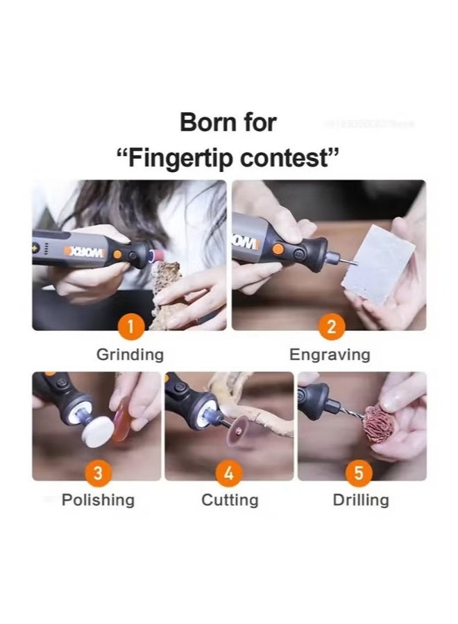 Worx  Tool 4V Cordless Mini Drill Engraving Grinding Polishing Machine USB Charger Variable Speed Power Tools Set - Image 4
