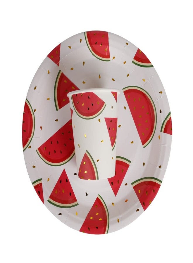 Geeklife Gold Watermelon Paper Party Cups Bulk, 9 oz Noble Gold Foil Fruit Disposable Decorative Cups Set,40 pcs - Image 4