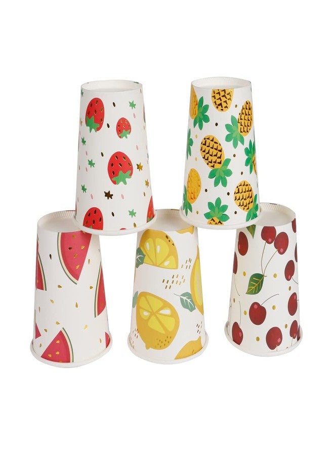 Geeklife Gold Watermelon Paper Party Cups Bulk, 9 oz Noble Gold Foil Fruit Disposable Decorative Cups Set,40 pcs - Image 5